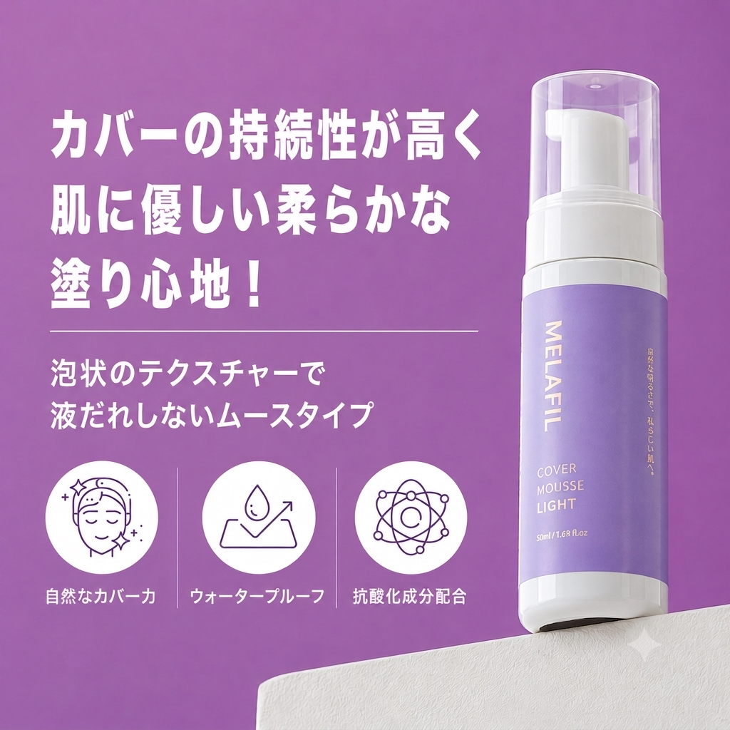 MELAFIL　ムース　カバー コンシーラー 　グローブ　セット　白斑 韓国製